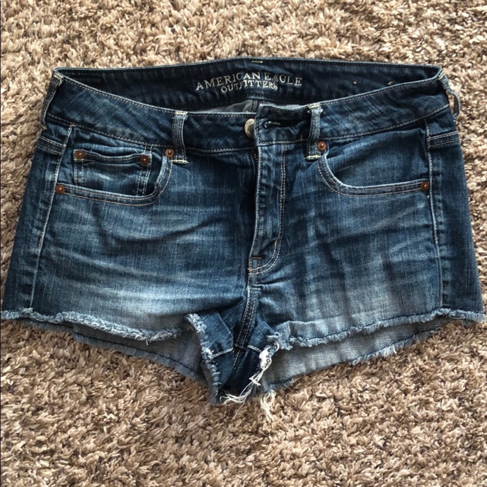 American eagle dark denim shorts size 10